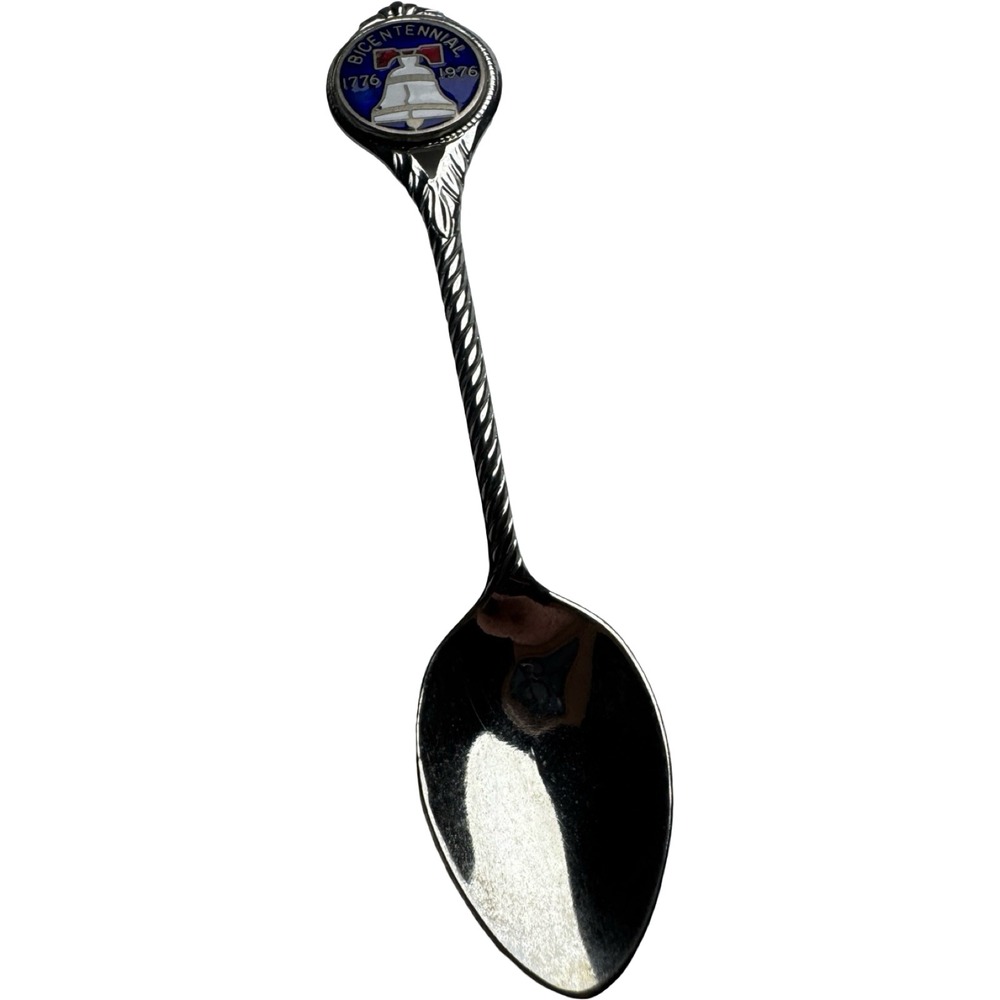 Vintage 1976 Bicentennial Liberty Bell Souvenir Spoon Enamel Silver Tone